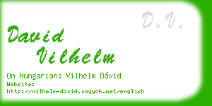 david vilhelm business card